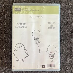 Stampin’ Up Honeycomb Happiness Stamp Set NWT Retired Rare Set of 6 Stamps